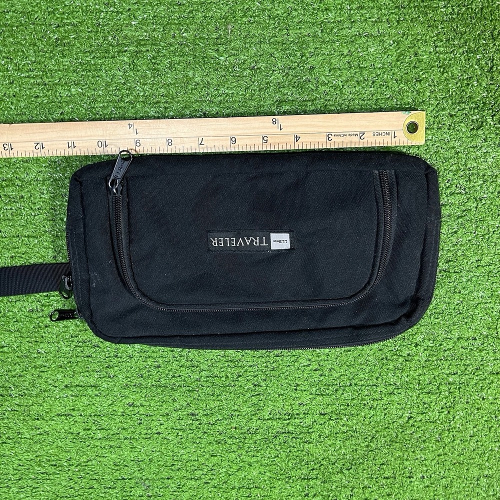 LL Bean Fanny Pack Black Low Profile Slim Undershirt Waist Bag UnderShirt Travel